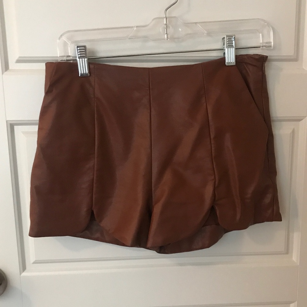 Leather shorts